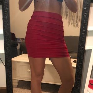Red bodycon skirt